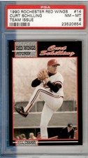 1990 Rochester Red Wings Curt Schilling PSA 8 NM-MT #14 Team Issue (RC)