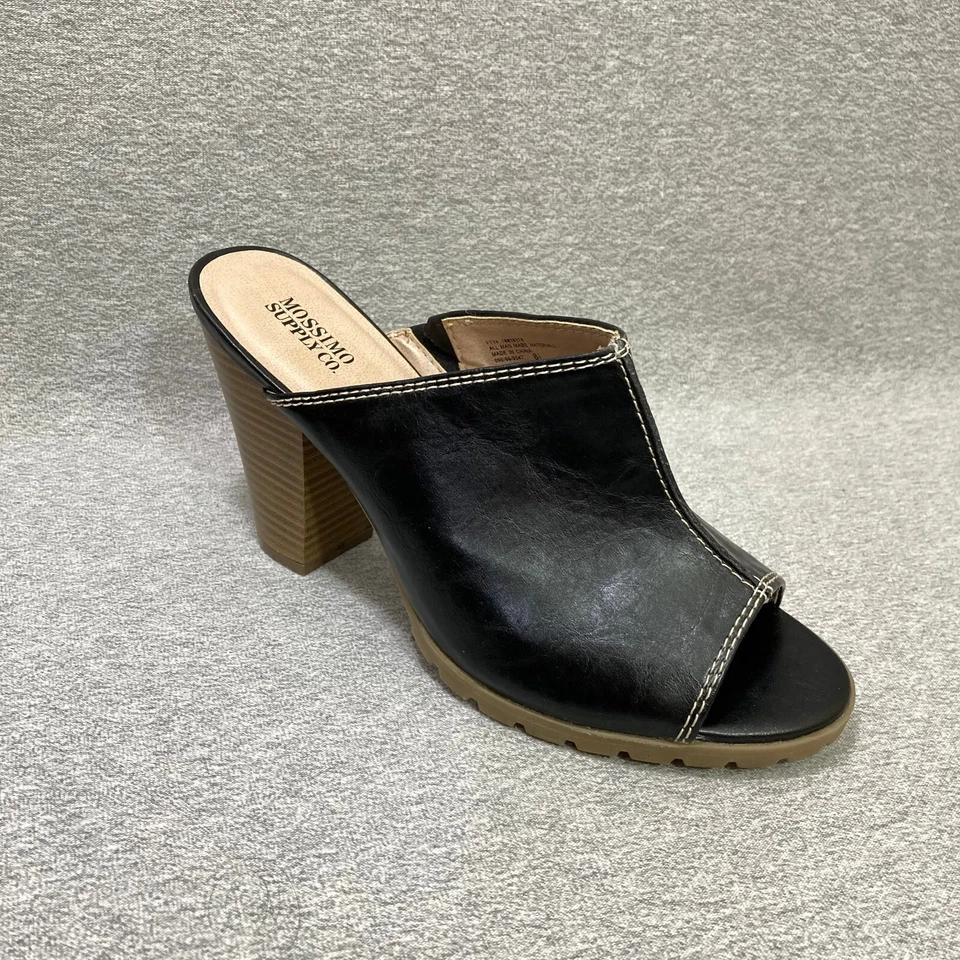 Mossimo Supply Co. 鞋女式 8.5 码黑色拖鞋无懒人凉鞋 — 第 1/4 张图片