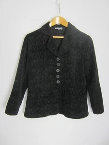 Habitat Womens Small Black Long Sleeve Textured Velour Blazer Jacket S - Picture 1 of 6
