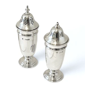 Viners Vintage Hallmarked Silver Salt & Pepper Pots 1937 Sheffield 72g NB282 - Picture 1 of 4