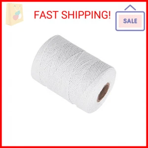White Cotton Butchers Twine - 656 Feet 2MM Thick String for Cooking, Roasting, C - Picture 1 of 2