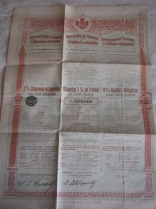 Vintage share certificate Stock Bonds Royaume de serbia obligation 1902 - Picture 1 of 4