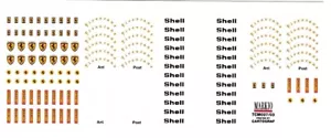 Decal 1/43 Ferrari Logo - Shell - Firestone white/gold - 1965-75 Accessories - Foto 1 di 1