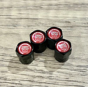 4PCS für Jaguar Ventilkappen Satz Schwarz/Rot Embleme Luftventil Abdeckungen* - Picture 1 of 4