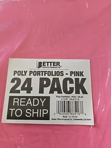 Better Office Products Heavyweight Plastic 2 Pocket Portfolio Folder, Letter ... - Picture 1 of 3