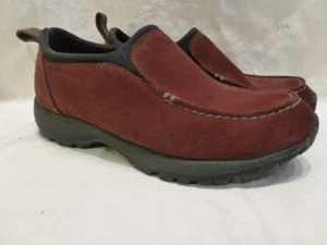 Scarpe comode Lands End marrone ruggine scamosciato mocassino slip on donna 6,5M - Foto 1 di 9