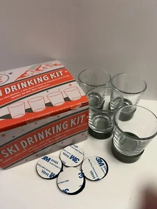 Set of 4 - Ski Drinking Kit Shot Glasses ShotSki Glasses New - Picture 1 of 2
