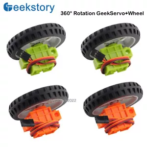4Pcs Geekservo 360° Rotation Mini Servo CW CCW JR Plug+Wheel for le*go Microbit - Picture 1 of 4