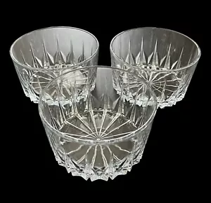 Set Of 3 Pasabahce Clear Cut Glass Dessert Fruit Cereal Bowls 5-1/2” EUC - Picture 1 of 7
