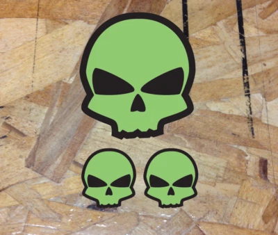 Череп неоновая наклейка этикетка мотоциклиста мотоцикла Alien новый кости выбрать - 3 для 1 - Изображение 1 из 3