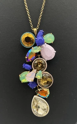 Collar Cadena Brulee Racimo Piedra Multicolor J.Crew Tono Dorado 30-32" Foto 1 de 4