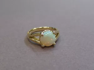 ANILLO DE COMPROMISO ÓPALO DE ORO AMARILLO 18K ÓPALO NATURAL 8 MM ÓPALO 1,02 CT - Imagen 1 de 6