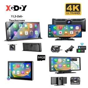 XGODY 4K Touch Screen Dash Cam Car Stereo Wireless Apple Carplay & Android Auto - Picture 1 of 50