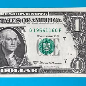 1956 January 16 : G 19561160 F BIRTHDAY $1 One Dollar Bill (1956 / 1 / 16_)*UNC - Picture 1 of 4