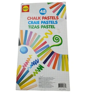 Alex Pastel Chalk Set -48 Assorted Colors Square Artist Soft Chalks original box - Picture 1 of 4