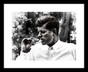 John F Kennedy 8x10 Photo Print Smoking Cigar JFK Picture Cool President - Picture 1 of 2