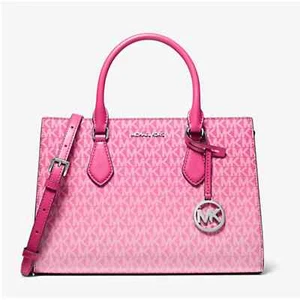 Michael Kors Sheila Medium Center Zip Satchel Crossbody Bag MK Logo Dragonfruit - Bild 1 von 4