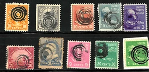 TARGET Fancy Cancels Regulars Presidents Sc #212 etc 1883-1930's 40-12-72 - Picture 1 of 3
