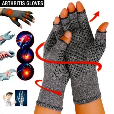 Guantes de compresión de cobre túnel carpiano artritis alivio del dolor aparato ortopédico terapéutico Foto 1 de 4