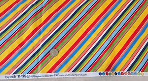 South Sea Imports SSI BEACH BABIES Bonijean Bright Stripe Quilt Fabric 2yds - Picture 1 of 2