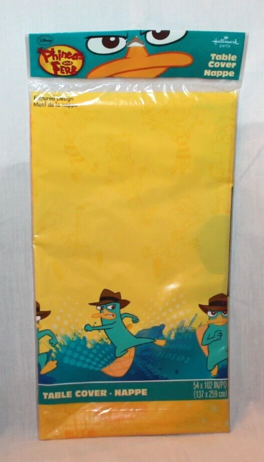HALLMARK NEW IN PACKAGE PHINEAS AND FERB TABLECOVER 54" X 102" PARTY SUPPLIES
