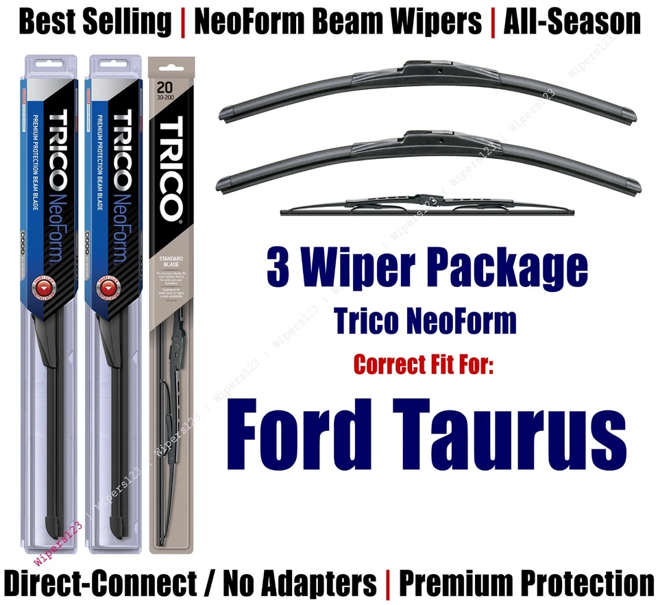 Paquete de 3 limpiaparabrisas delanteros y traseros - NeoForm - aptos para Ford Taurus 1986-1987 - 16190x2/30150 Foto 1 de 1
