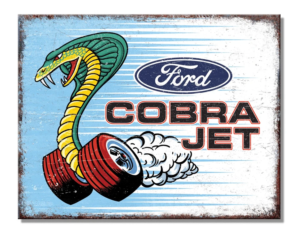 Ford Cobra Jet SHELBY Tin Sign wall decor 12.5" " Made in USA