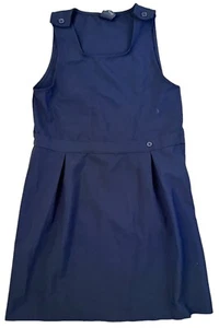French Toast Navy Blue Button Shoulder Pleated Side Girls Uniform Size 20 - Picture 1 of 4