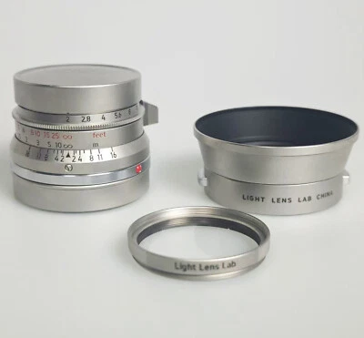 Light lens lab 35mm F2 Stainless Steel lens Leica Summicron M Eight Element M6 - Image 1 of 4