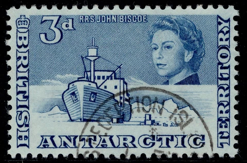 BRITISH ANTARCTIC TERRITORY QEII SG6, 3d deep blue, FINE USED Cover
