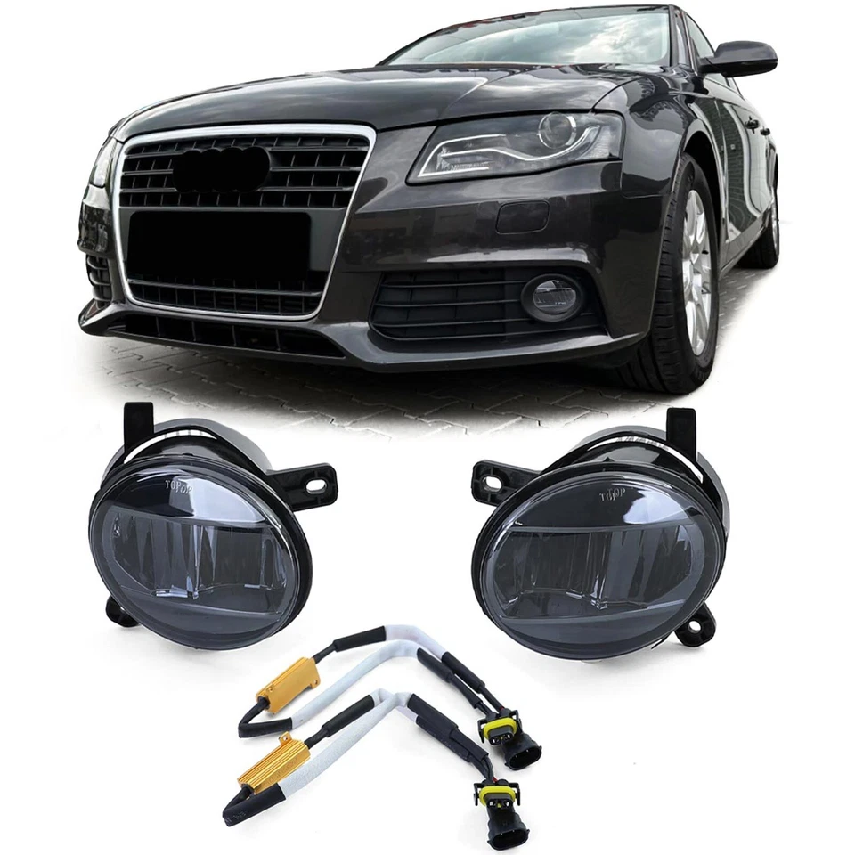 LED Nebelscheinwerfer Schwarz LINKS + RECHTS für Audi A4 B8 8K A6 C6 Q5 8R Exeo - Bild 1 von 4