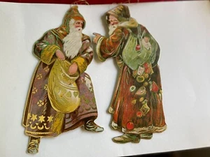 Victorian Die Cut Santa Saint Nicholas Hanging Ornaments - Picture 1 of 5