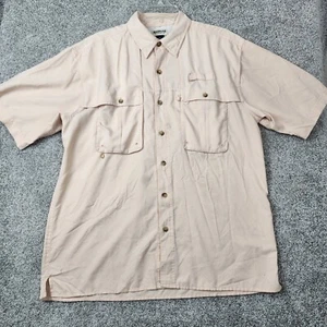 Magellan Sportswear Men's Large Orange Aransas Vented Lightweight Shirt Plaid - Picture 1 of 11