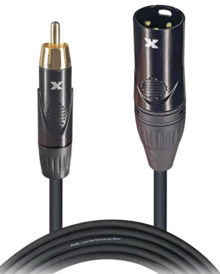 5 FT XLR3M TO RCA UNBALANCED PROX HIGH PERFORMANCE MIC CABLE  XC-RXM05 Pro DJ - Image 1 of 4