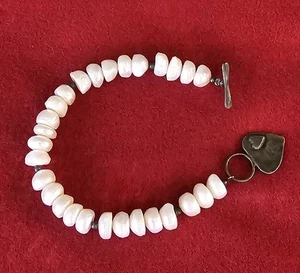 Gorgeous Pearl & Sterling Silver Bead 925 Bracelet Pearls Made In Israel 🐚 - Picture 1 of 8
