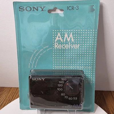 Receptor AM Sony ICR-3 de colección radio años 80 negro nuevo stock antiguo sellado en caja Foto 1 de 4