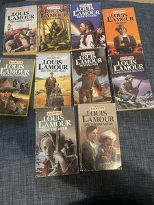 Louis L'amour Sacketts Book Set of 10 Paper Back Good Condition 1960-70s - Imagen 1 de 3