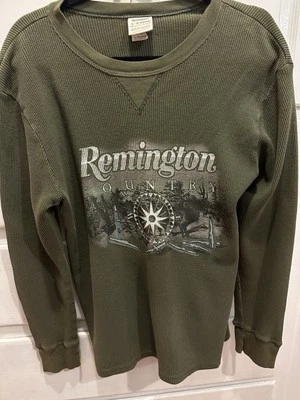 Camisa Remington Térmica Waffle Vintage Mangas Largas Para Hombre Verde Grande  Foto 1 de 4