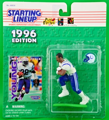 Alineación inicial de la NFL 1996 Marshall Faulk Indianapolis Colts nuevo en caja Foto 1 de 2