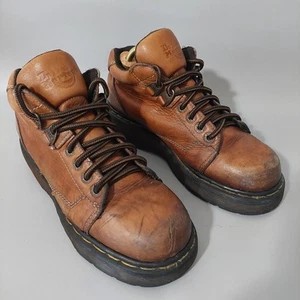 Vintage 90s Dr. Martens 9365 Brown Lace Up Chunky Boots Mens 8 Women’s 9 - Picture 1 of 13