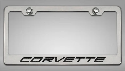 Marco de matrícula ACC para Chevy Corvette C8 2020-22 - "Corvette" incrustación negra Foto 1 de 3