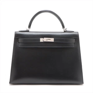 Hermès Kelly 32 Box calf Black Silver Metal Fittings □J: 2006 - Picture 1 of 19