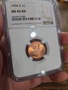 1994 D Lincoln Cent MS66 RD NGC  - Picture 1 of 2