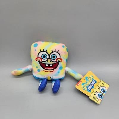 SpongeBob SquarePants Tie Dye Plush 5.5” Toy Nickelodeon Stuffed W/ Tag Blue Red - Image 1 of 4