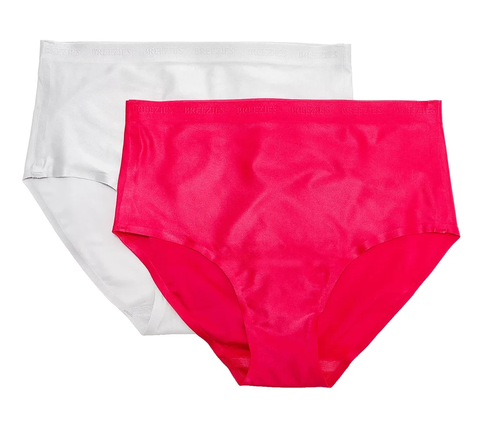 Breezies~Set of 2~Invisible Comfort Full Briefs~2X~Magenta~A647757  11446 - Image 1 of 1