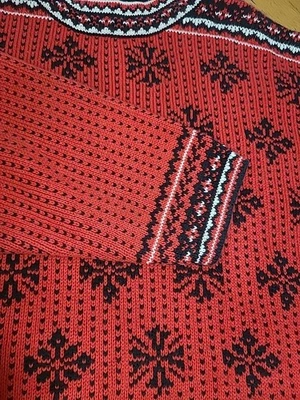 Мужской свитер Hanna Andersson Med Apre Ski Nordic хлопок Fair Isle снежинка красный - Изображение 1 из 4