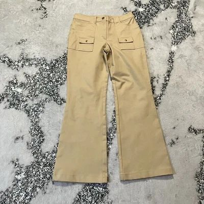 Escada Pants Womens Size 36EU 4US Tan Flare Leg Safari Mid Rise Chino Flat Front - Image 1 of 4