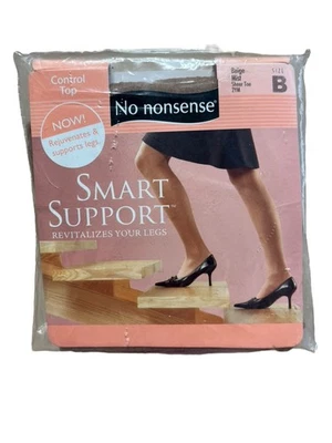 No Nonsense Pantyhose Size B Smart Support Compression Beige Mist  - Image 1 of 2