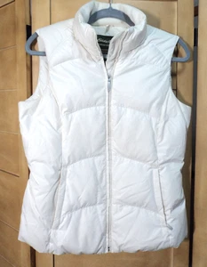 Eddie Bauer Premium Goose Down Puffer Vest Women’s XS Ivory/Off-White Full Zip - Bild 1 von 5
