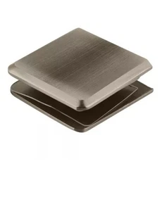 Brushed Nickel Beveled Hole-in-Glass Style Wall Mount Heavy-Duty Clamp 3 Pack - Picture 1 of 2
